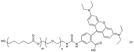 Molecular structure of the compound: PCL(2k)-PEG(1k)-RhB