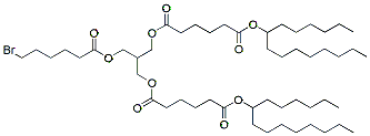 Molecular structure of the compound: 1,1-[2-[( 6-bromohexanoate)methyl]-1,3-propanediyl] dipentadecan-7-yl adipate