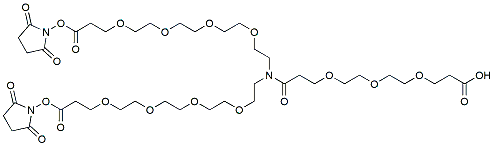 Molecular structure of the compound: N-(acid-PEG3)-N-bis(PEG4-NHS ester)