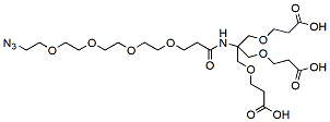 Molecular structure of the compound: Azido-PEG4-Amido-tri-(carboxyethoxymethyl)-methane