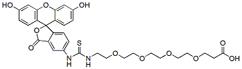 Molecular structure of the compound: Fluorescein-PEG4-Acid