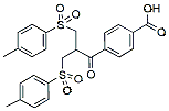 Molecular structure of the compound: 4-(3-tosyl-2-(tosylmethyl)propanoyl)benzoic acid