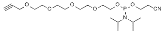 Molecular structure of the compound: Propargyl-PEG5-1-O-(b-cyanoethyl-N,N-diisopropyl)phosphoramidite