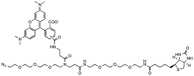 Molecular structure of the compound: TAMRA-Azide-PEG-Biotin