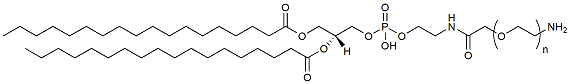 Molecular structure of the compound: DSPE-PEG-Amine, MW 2,000