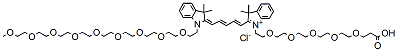 Molecular structure of the compound: N-(m-PEG9)-N-(PEG5-acid)-Cy5