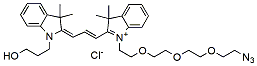 Molecular structure of the compound: N-hydroxypropyl-N-(azide-PEG3)-Cy3