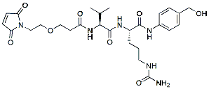 Molecular structure of the compound: Mal-PEG1-Val-Cit-PAB-OH