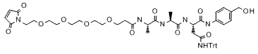 Molecular structure of the compound: Mal-PEG4-Ala-Ala-Asn-PAB