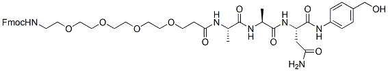 Molecular structure of the compound: Fmoc-PEG4-Ala-Ala-Asn-PAB