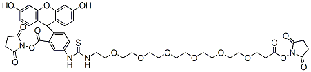 Molecular structure of the compound: Fluorescein-PEG6-bis-NHS ester