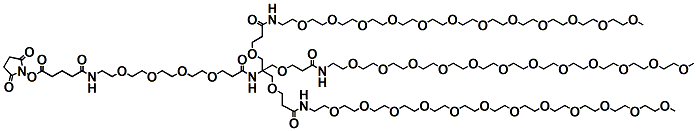 Molecular structure of the compound: NHS-PEG4-(m-PEG12)3-ester