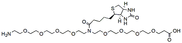 Molecular structure of the compound: N-(Amino-PEG4)-N-Biotin-PEG4-acid