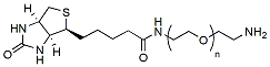 Molecular structure of the compound: Biotin-PEG-amine, MW 2,000
