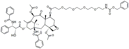 Molecular structure of the compound: 7-O-(Cbz-N-amido-PEG4)- paclitaxel