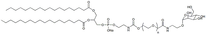 Molecular structure of the compound: DSPE-PEG-2-Aminoethyl-alpha-Mannopyranoside, MW 2,000