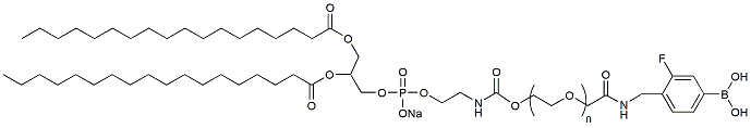 Molecular structure of the compound: DSPE-PEG-Boronate, MW 2,000