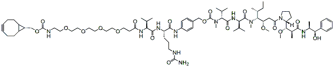 Molecular structure of the compound: endo-BCN-PEG4-Val-Cit-PAB-MMAE