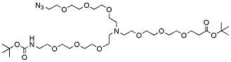 Molecular structure of the compound: N-(Azido-PEG3)-N-(PEG3-NH-Boc)-PEG3-t-butyl ester
