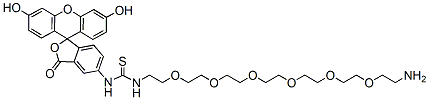 Molecular structure of the compound: Fluorescein-PEG6-Amine