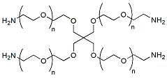 Molecular structure of the compound: 4arm-PEG-NH2, MW 10,000