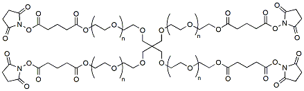 Molecular structure of the compound: 4arm-Succinimidyl Glutarate-PEG, MW 10,000