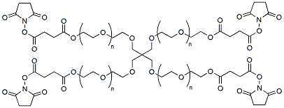 Molecular structure of the compound: 4arm-Succinimidyl Succinate-PEG, MW 10,000