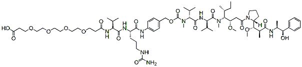 Molecular structure of the compound: Acid-PEG4-Val-Cit-PAB-MMAE