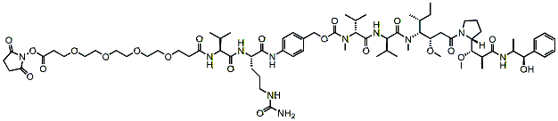 Molecular structure of the compound: NHS ester-PEG4-Val-Cit-PAB-MMAE