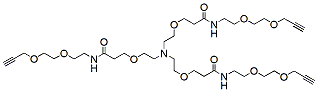 Molecular structure of the compound: Tri(propargyl-PEG2-NHCO-ethyloxyethyl)amine