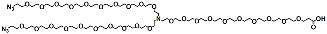 Molecular structure of the compound: N-(acid-PEG10)-N-bis(PEG10-azide)