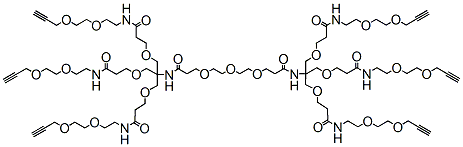Molecular structure of the compound: PEG3-bis(Amino-Tri-(Propargyl-PEG2-ethoxymethyl)-methane)