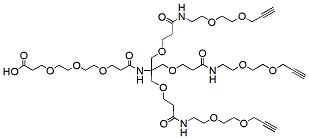 Molecular structure of the compound: Tri-(Propargyl-PEG2-ethoxymethyl)-methane-amido-PEG3-carboxylate