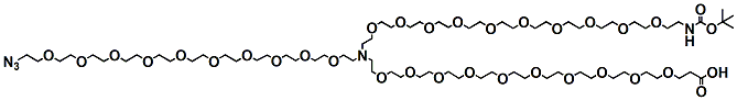 Molecular structure of the compound: N-(Azido-PEG10)-N-(PEG10-NH-Boc)-PEG10-acid