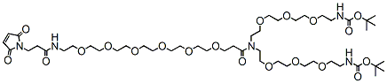 Molecular structure of the compound: N-(Mal-PEG6)-N-bis(PEG3-Boc)