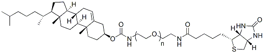 Molecular structure of the compound: Cholesterol-PEG-Biotin, MW 1,000