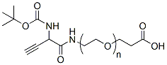 Molecular structure of the compound: Boc-Amine Alkyne-PEG-acid, MW 1,000