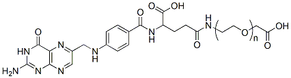 Molecular structure of the compound: Folate-PEG-CH2CO2H, MW 1,000