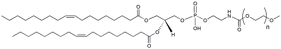 Molecular structure of the compound: DOPE-mPEG, MW 2,000
