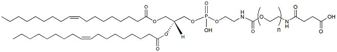 Molecular structure of the compound: DOPE-PEG-COOH, MW 1,000