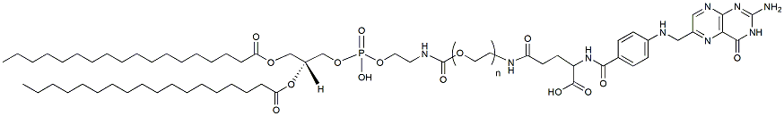 Molecular structure of the compound: DSPE-PEG- Folate, MW 3,400