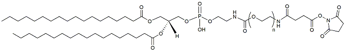 Molecular structure of the compound: DSPE-PEG-NHS, MW 1,000