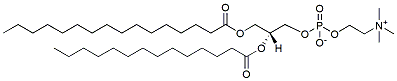 Molecular structure of the compound: 1-Palmitoyl-2-myristoyl-sn-glycero-3-phosphocholine