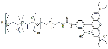Molecular structure of the compound: PLGA(2k)-PEG(2k)-RhB