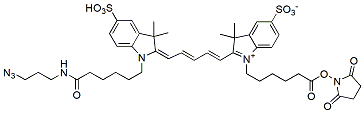 Molecular structure of the compound: Cy5 Azide NHS Ester