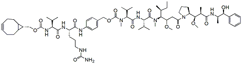 Molecular structure of the compound: endo-BCN-Val-Cit-PAB-MMAE