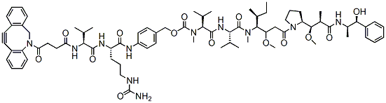 Molecular structure of the compound: DBCO-Val-Cit-PAB-MMAE