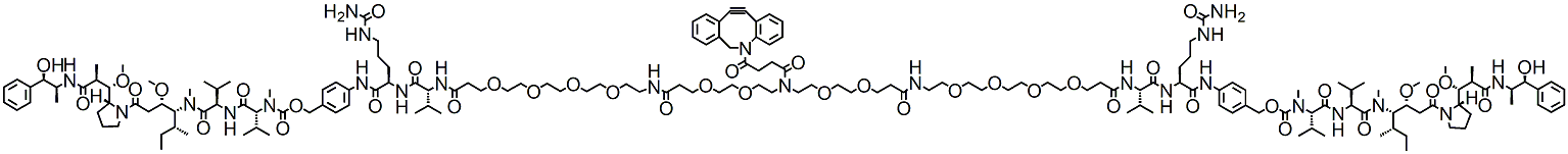 Molecular structure of the compound: N-DBCO-N-bis(PEG2-amide-PEG4-Val-cit-PAB-MMAE)