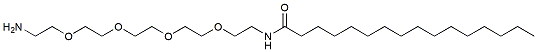 Molecular structure of the compound: Palmitamide-PEG4-amine, TFA salt
