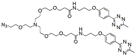 Molecular structure of the compound: N-(Azido-PEG1)-N-bis(PEG2-Methyltetrazine-propylamine)